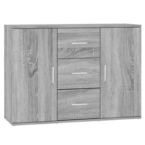 vidaXL Sideboard Grey Sonoma 91x29.5x65 cm Engineered Wood