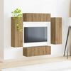 vidaXL Wall-mounted 4 pcs Artisan Oak