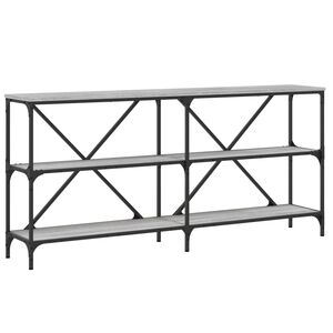 vidaXL Console Table Grey Sonoma 160x30x75 cm Engineered Wood and Iron