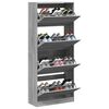 vidaXL Shoe Cabinet with 4 Flip-Drawers Grey Sonoma 80x34x187.5 cm
