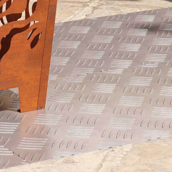 vidaXL Stair Tread Rectangular 4 pcs Silver 100 x 40 cm Aluminium