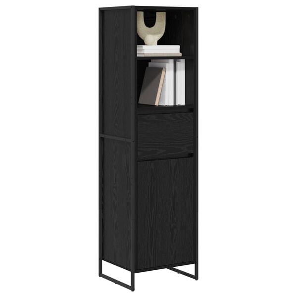 vidaXL Book Cabinet Black Oak 43 x 36 x 150.5 cm Engineered Wood