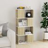 vidaXL Book Cabinet Room Divider White and Sonoma Oak 60x24x124.5 cm