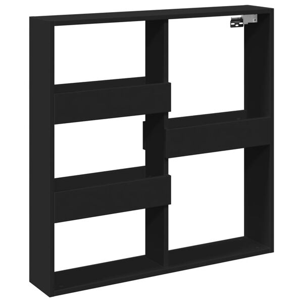 vidaXL Wall Cabinet Black 80x15x80 cm Engineered Wood