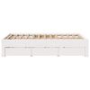 vidaXL Bed Frame without Mattress with Drawers White 135x190 cm Double Solid Wood Pine