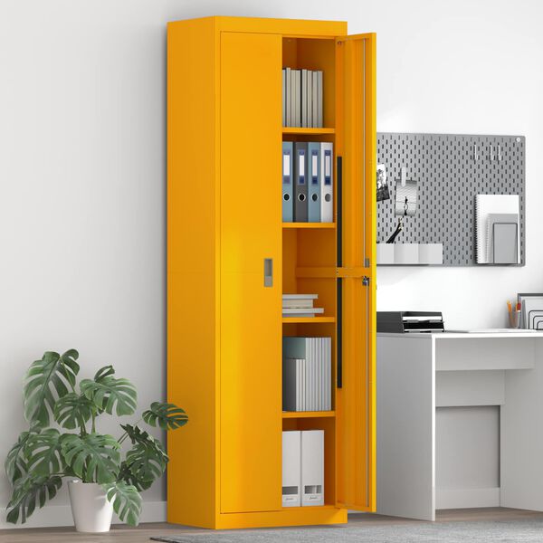vidaXL Storage Cabinet 2 pcs Mustard Yellow 60 x 40 x200 cm