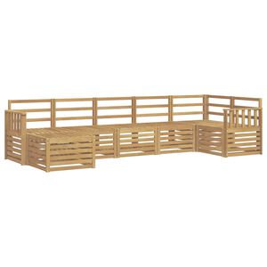 vidaXL Outdoor Sofa Set 7 pcs 6-Seaters White Solid Acacia Wood