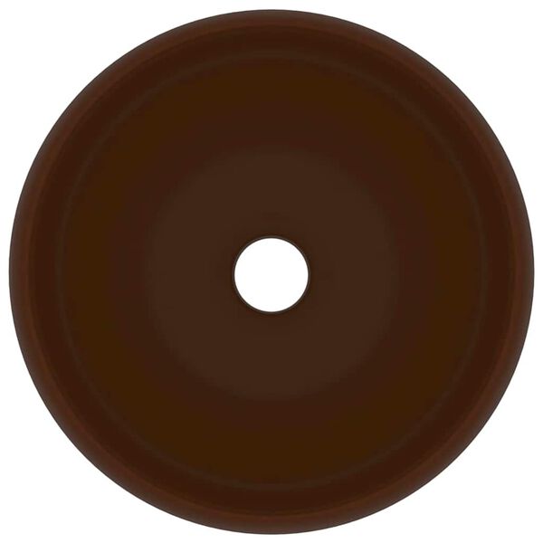 vidaXL Luxury Wash Basin Round Matt Dark Brown 40x15 cm Ceramic
