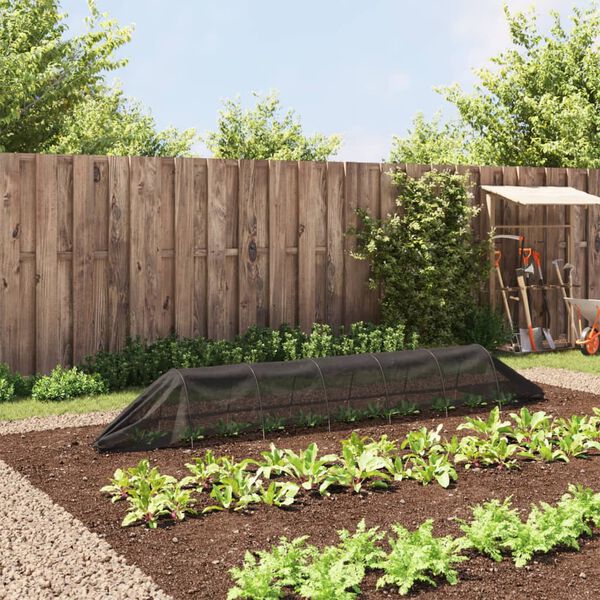 vidaXL Netting Tunnel Black 300x50x48.5 cm Steel and Polyethylene