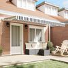 vidaXL Retractable Awning Manual Anthracite and White 400 x 200 cm