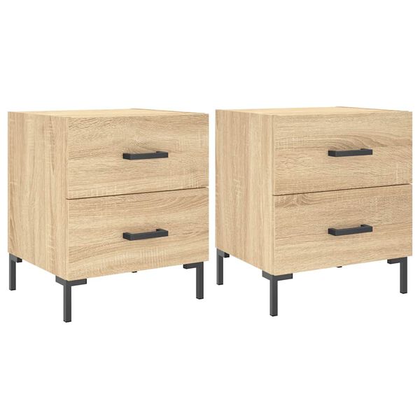 vidaXL Bedside Cabinets 2 pcs Sonoma Oak 40x35x47.5 cm Engineered Wood
