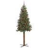 vidaXL Slim Christmas Tree Green 180 cm PVC and Solid Pine wood