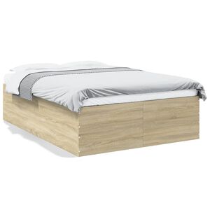 vidaXL Bed Frame without Mattress Sonoma Oak 140x190 cm