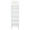 vidaXL Shoe Cabinet High Gloss White 30x35x105 cm Engineered Wood