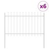 vidaXL Garden Fence WOERDEN 6 pcs 10.2 x 1 m Powder-coated Steel White