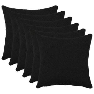 vidaXL Cushion Cover 6 pcs HEERLEN Black 30 x 30 cm Boucl&eacute;