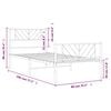 vidaXL Metal Bed Frame without Mattress with Footboard White 75x190cm
