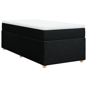 vidaXL Box Spring Bed with Mattress Black 90x200 cm Fabric