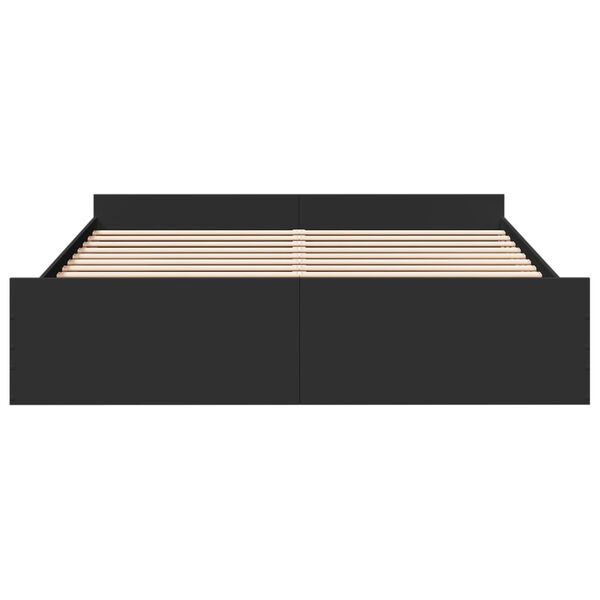 vidaXL Bed Frame with Drawers without Mattress Black 180x200 cm Super King