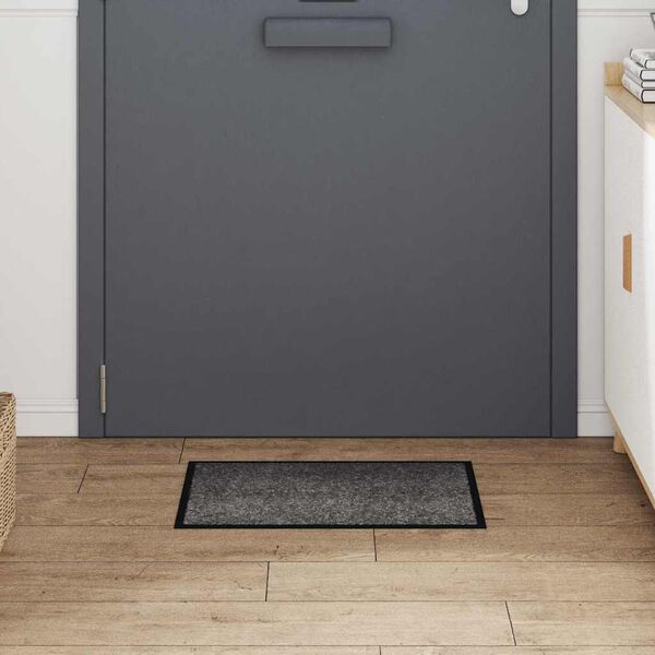 vidaXL Door Mat Light Grey 60 x 40 x 1.2 cm Teddy Fabric