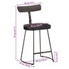 vidaXL Bar Stools 2 pcs Black 49x43x79 cm Solid Wood Mango