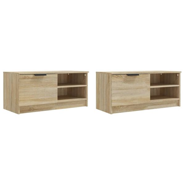 vidaXL TV Cabinets 2 pcs Sonoma Oak 80x35x36.5 cm Engineered Wood