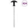 vidaXL Tent Pegs 24 pcs 20 cm &Oslash;7 mm Galvanised Steel