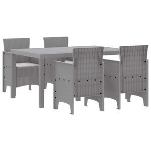 vidaXL Garden Dining Set 5 pcs Light Grey Polt rattan