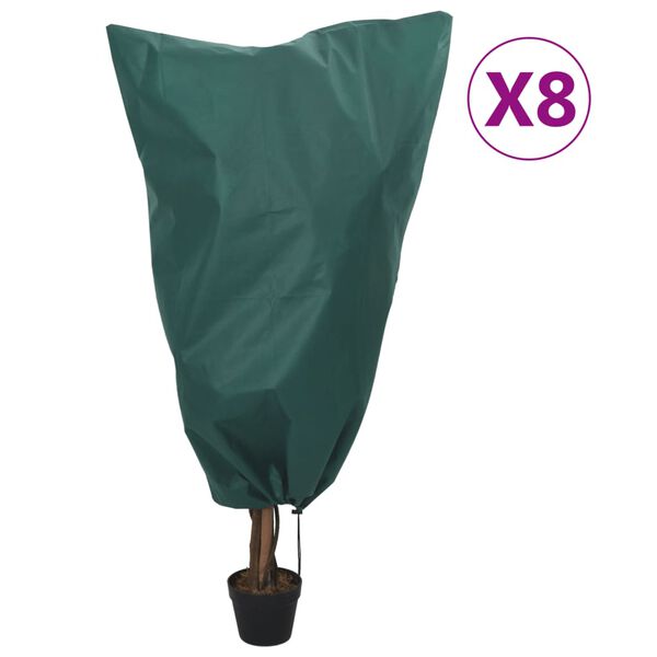 vidaXL Plant Fleece Covers with Drawstring 8 pcs 70 g/m&sup2; 0.8x1.2 m