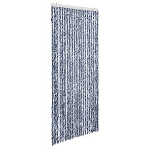 vidaXL Insect Curtain Blue and White 90x200 cm Chenille