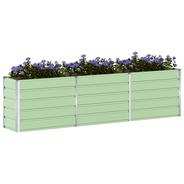 vidaXL Planter Pastel Green 290 x 90 x 77 cm Galvanised Steel