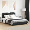 vidaXL Bed Frame with LED without Mattress Black 135x190 cm Double