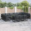 vidaXL Garden Sofa Set with Cushion 14 pcs Black Aluminium