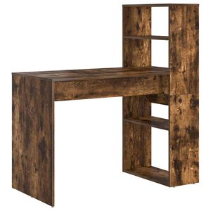 vidaXL Desk Smoked Oak Engineered Wood 113 x 54 x 120 cm