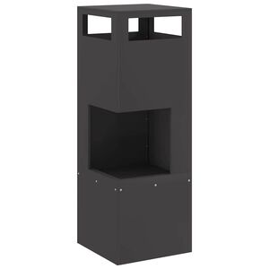 vidaXL Fire Bowl Black 35 x 35 x 100 cm Weathering Steel