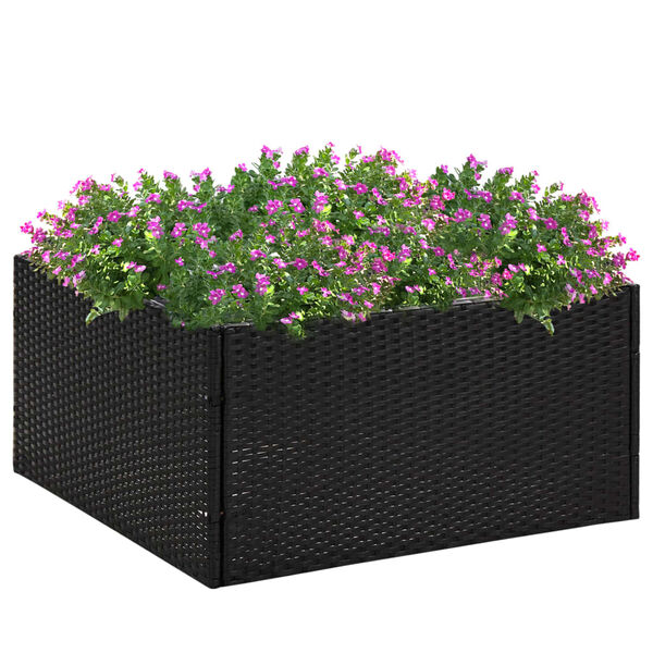 vidaXL Garden Planter Black 80x80x40 cm Poly Rattan