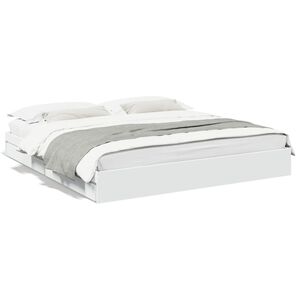 vidaXL Bed Frame with Drawers without Mattress White 200x200 cm