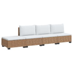 vidaXL 4 pcs Rattan Lounge Set with Cushions GENDT Natural Rattan