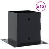 vidaXL Post Bases Square 12 pcs Anthracite 101x101 mm