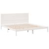 vidaXL Extra Long Bed Frame without Mattress White 180x210 cm Solid Wood