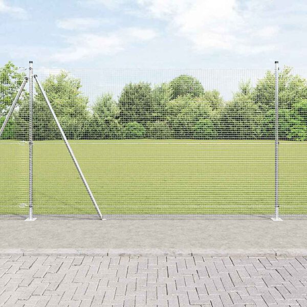 vidaXL Fence Post Silver 25 x 1.5 m (19 x 19 mm mesh) Steel