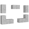 vidaXL 7 Piece TV Cabinet Set Concrete Grey Engineered Wood