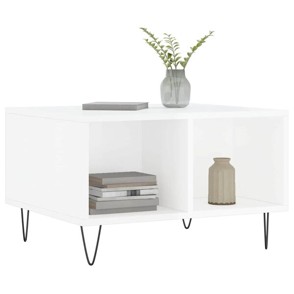 vidaXL Coffee Table High Gloss White 60x50x36.5 cm Engineered Wood