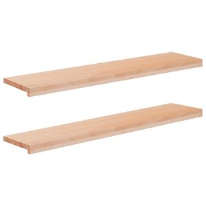 vidaXL Stair Treads 2 pcs 120 x 25 x 2 cm Natural Solid Beech Wood