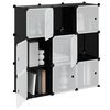 vidaXL Storage Cube Organiser with 9 Cubes and Doors Black PP