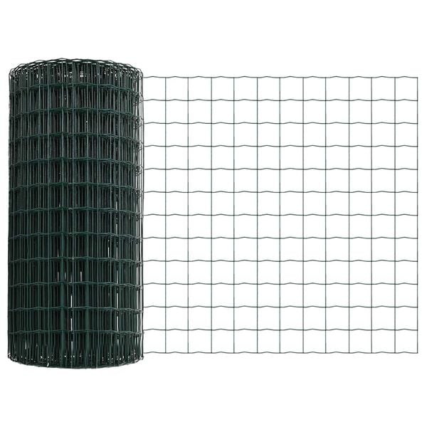 vidaXL Euro Fence Green 0.8 x 25 m PVC-coated iron