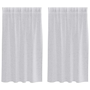 vidaXL Voile Curtain 2 pcs Light Grey 140 x 140 cm Polyester