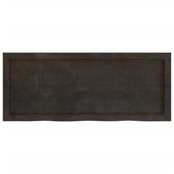 vidaXL Table Top Dark Brown 100x40x(2-4) cm Treated Solid Wood Oak