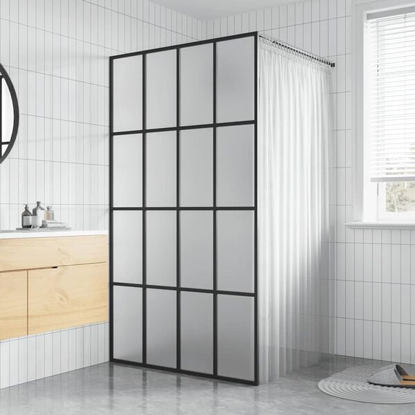 vidaXL Walk-in Shower Screen Frosted Tempered Glass 100x195 cm