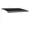vidaXL Manual Retractable Awning with LED 450x300 cm Anthracite